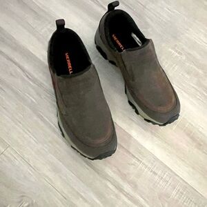 Merrell J45524 Women's Dark Brown Leather Artic Grip Slip Ons Waterproof- Size 9